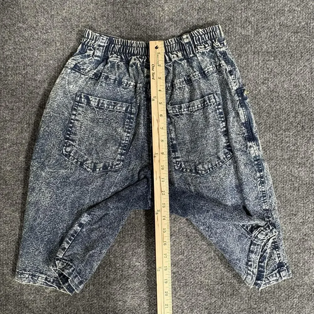 Vintage Acid Wash Denim Shorts Womens Small Blue Jeweled Embellished 90s